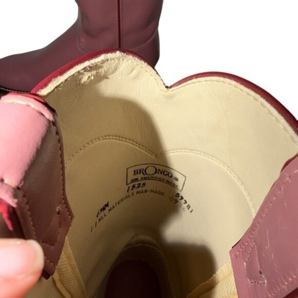 Women's Dusty Pink Mid-Calf Heeled Western Boots - Picture 3 of 4